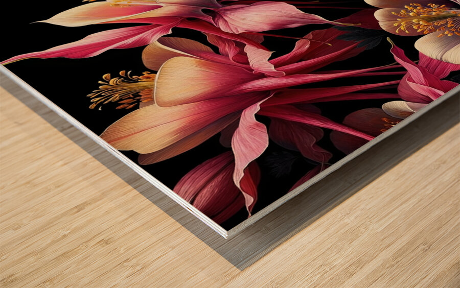 ai artist debra amerson plant artistry crimson cu Wood print