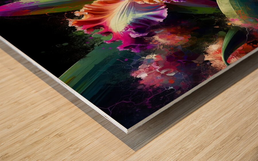 ai artist debra amerson plant artistry crazy catt Wood print