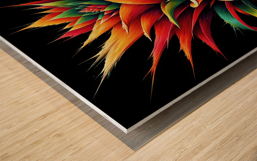 ai artist debra amerson plant artistry orange art Wood print