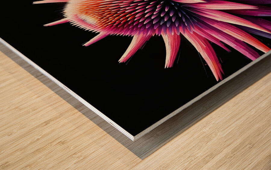 ai artist debra amerson plant artistry pink cone Wood print