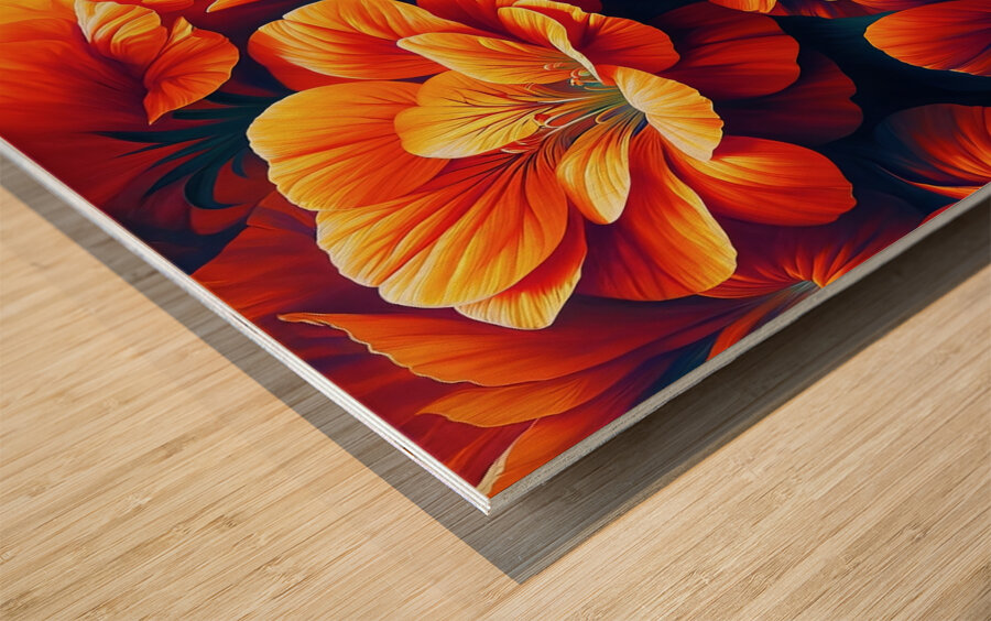 ai artist debra amerson plant artistry orange nas Wood print