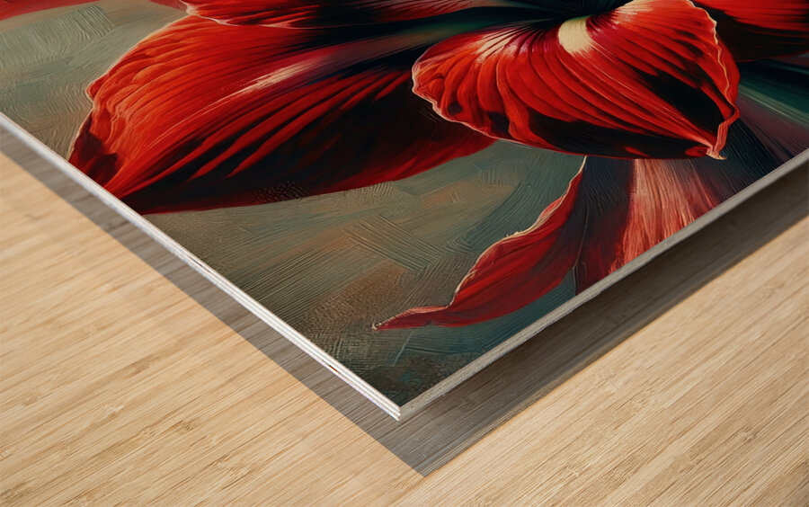 ai artist debra amerson plant artistry red amaryl Wood print