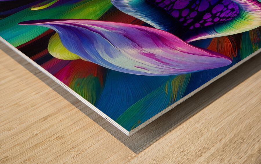 ai artist debra amerson plant artistry mouthy pit Wood print