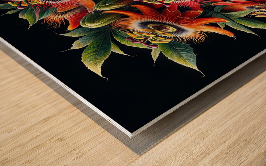 ai artist debra amerson plant artistry red orange Wood print