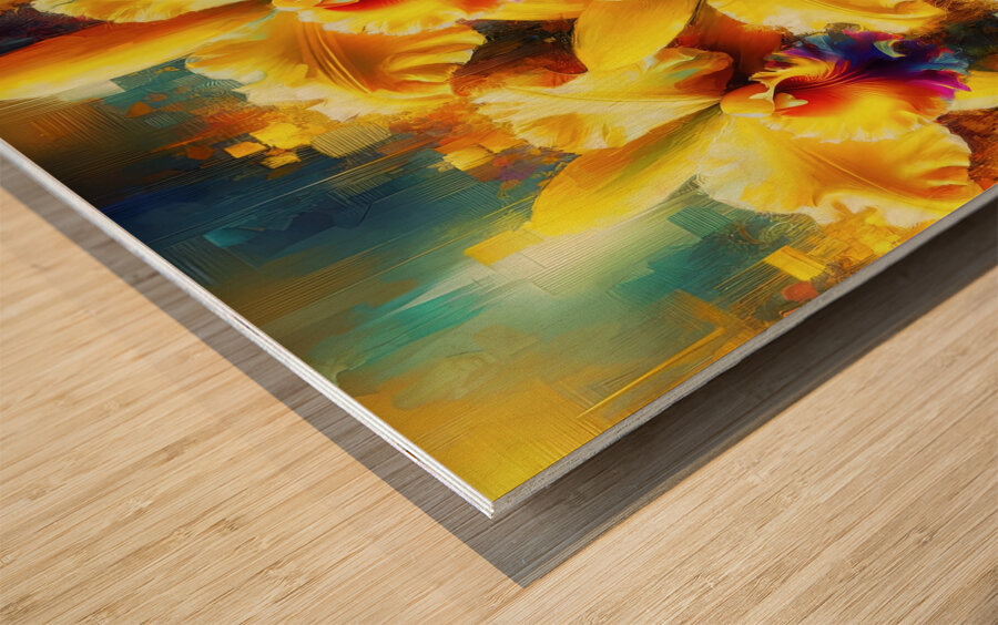 ai artist debra amerson yellow catlea orchids dee Wood print