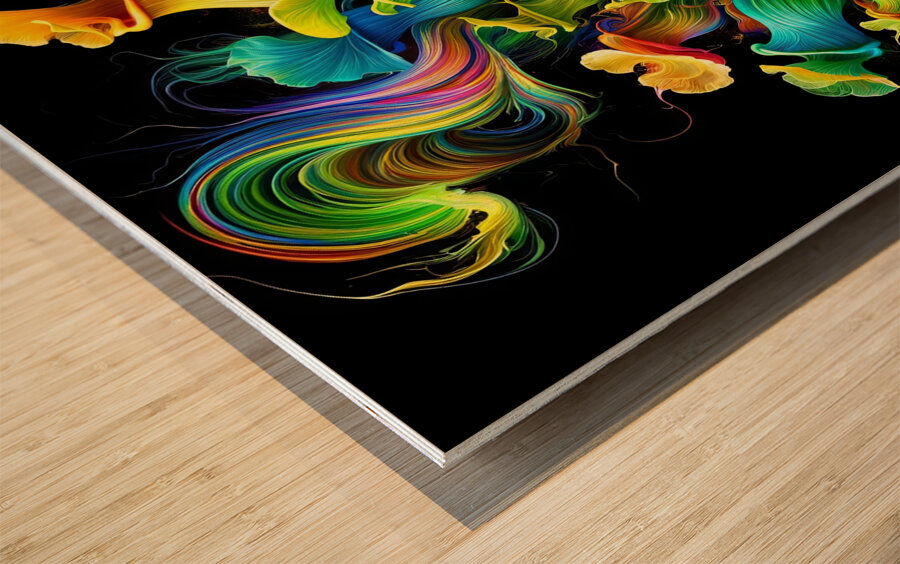 ai artist debra amerson plant artistryabstract pi Wood print