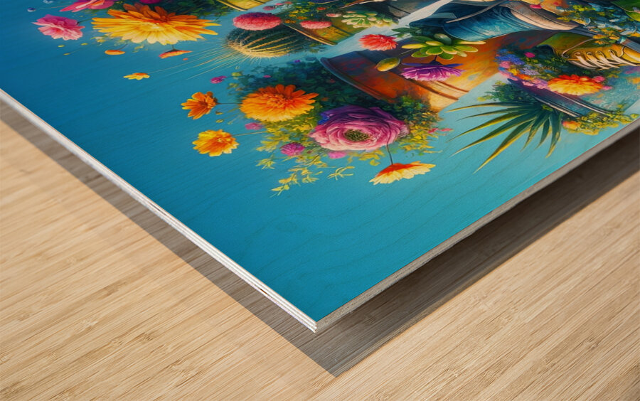 ai artist debra amerson sporty spice succulent sh Wood print