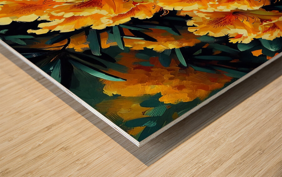 ai artist debra amerson plant artistry yellow rho Wood print