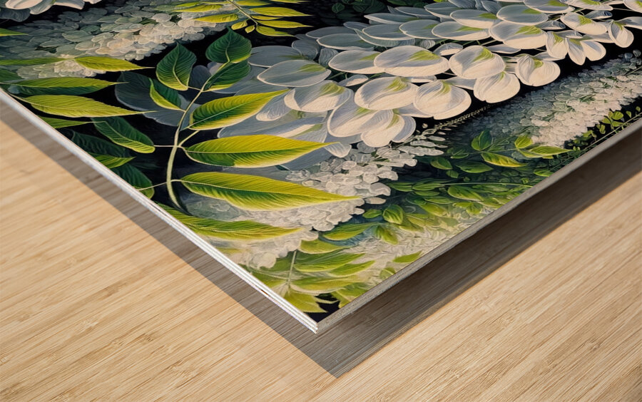 ai artist debra amerson plant artistry white wist Wood print