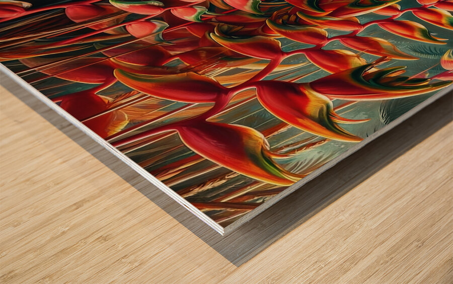 ai artist debra amerson plant artistryorange gold Wood print