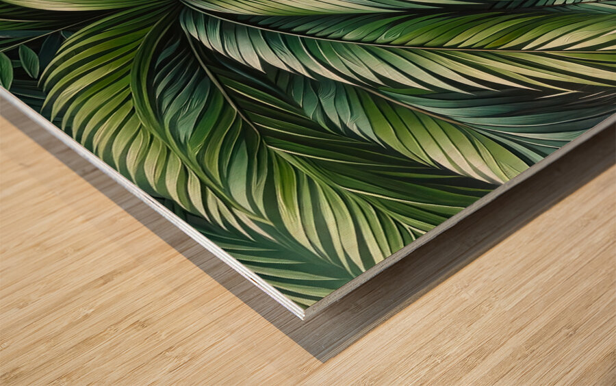 ai artist debra amerson green palm fronds plant a Wood print