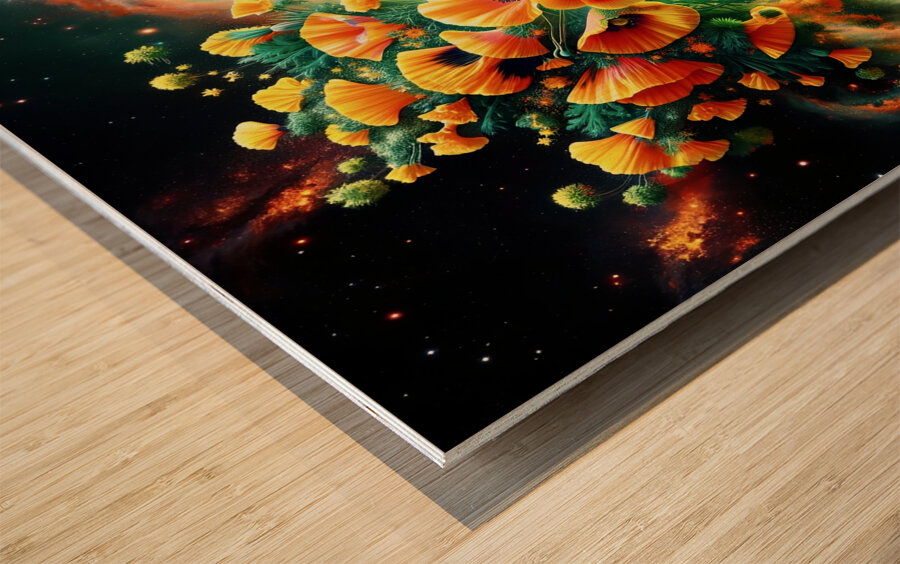 ai artist debra amerson plant artistrypoppy nebul Wood print