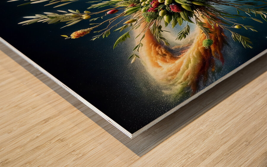 ai artist debra amerson plant artistryolive satur Wood print