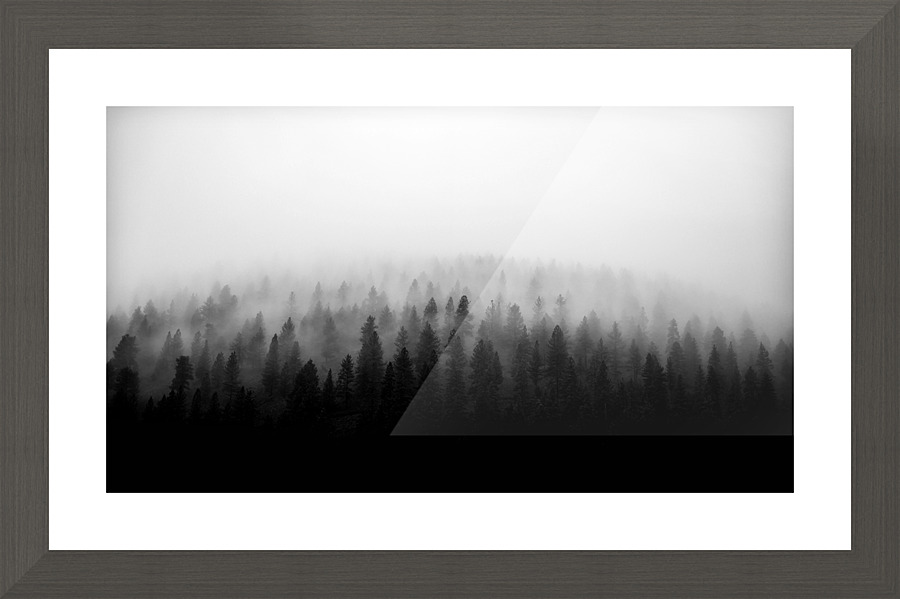 Misty Mountains BW Picture Frame print
