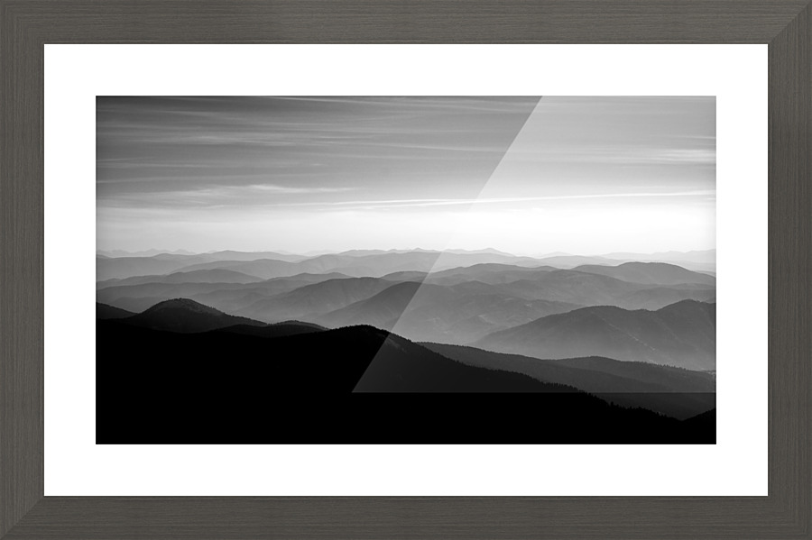Mountains for Days BW Picture Frame print