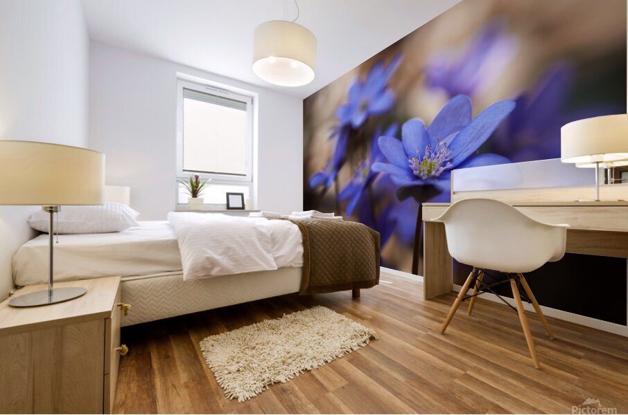 Blue blossoms Mural print