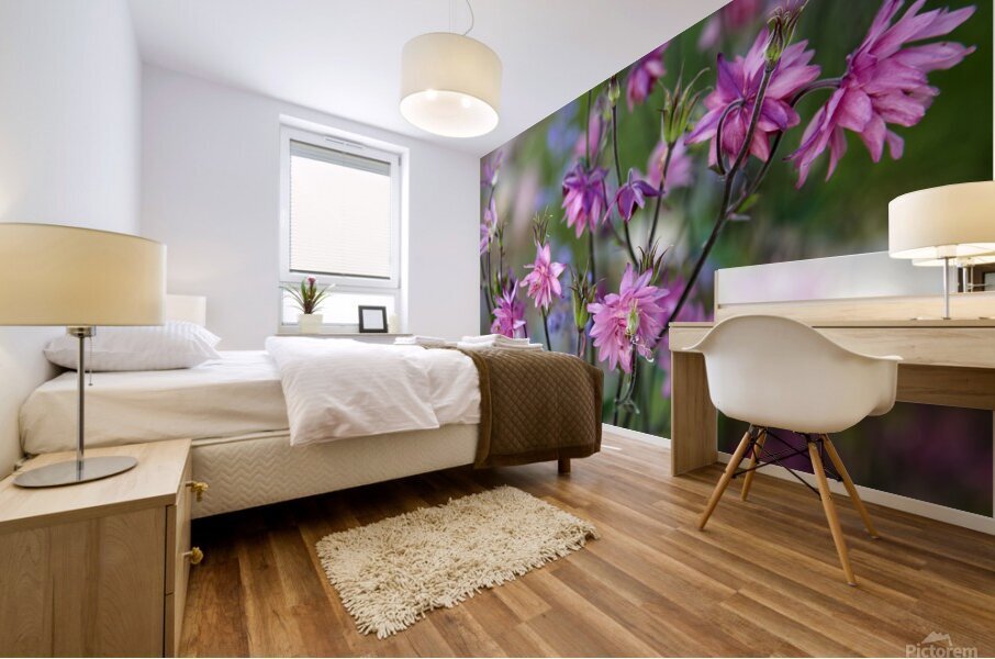 Pink flowers Mural print