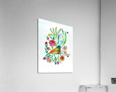 Flowers with Bird Acrylic Print