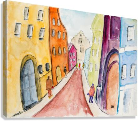 Coppenhagen Street Abstract Canvas Print
