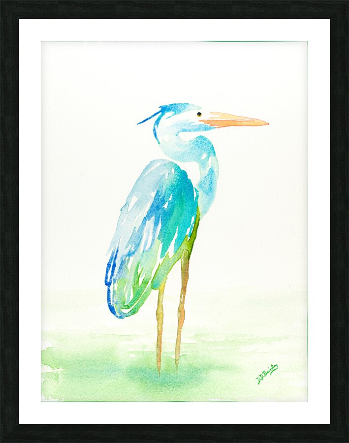 Debbys Blue Heron Picture Frame print