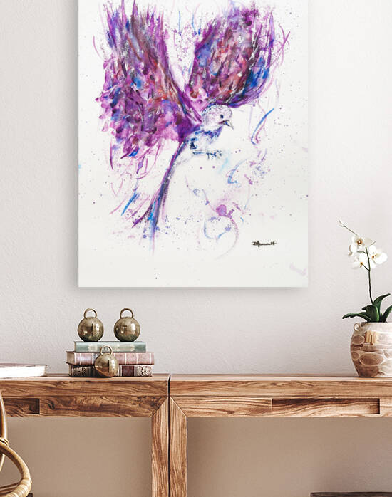 Bird in Flight - Purple Bird by Debbie Arsenault
