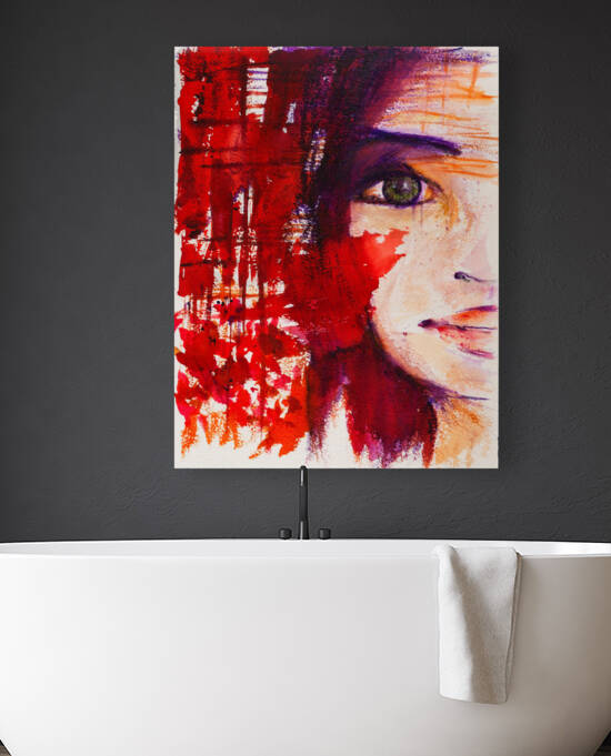 Girl with Red Leaf by Debbie Arsenault