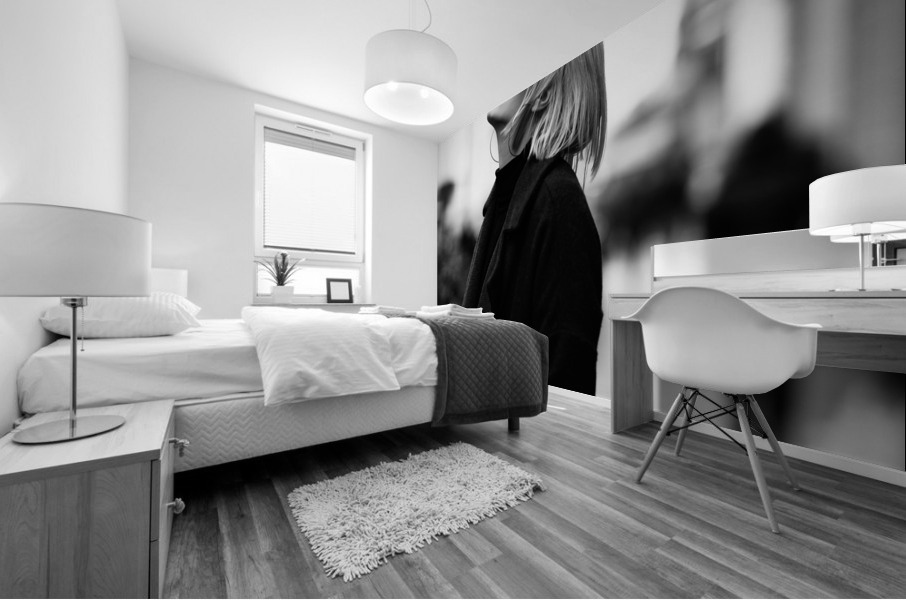 black and white Mural print