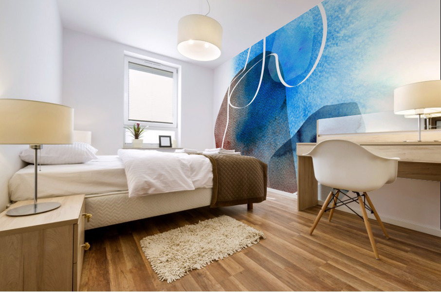 Abstract composition mixed technique Mural print