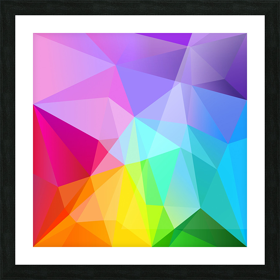 Low poly rainbow abstract Picture Frame print