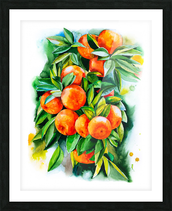Watercolor oranges Picture Frame print