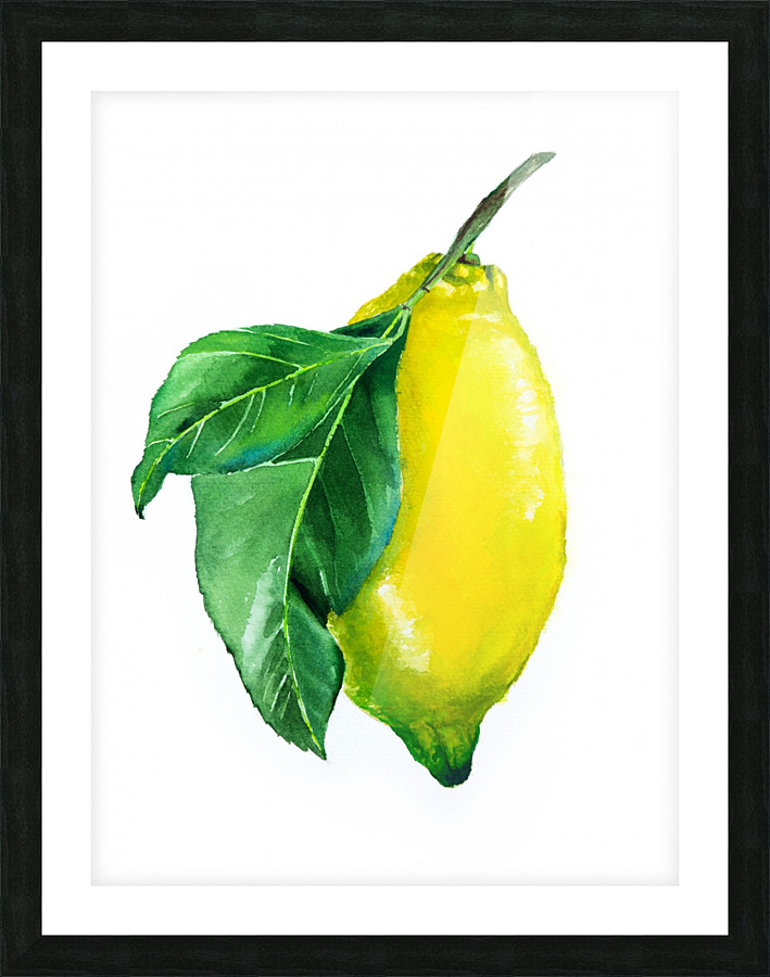 Lemon watercolor Picture Frame print