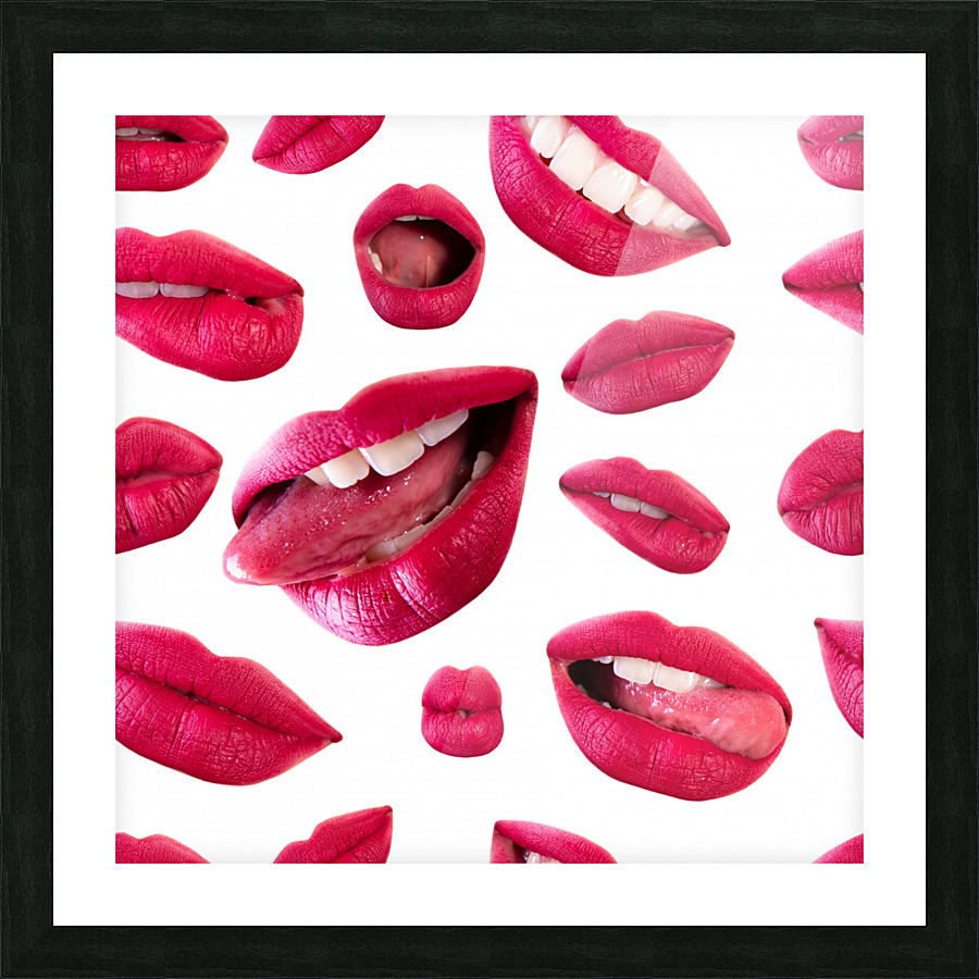 Lips pattern Picture Frame print