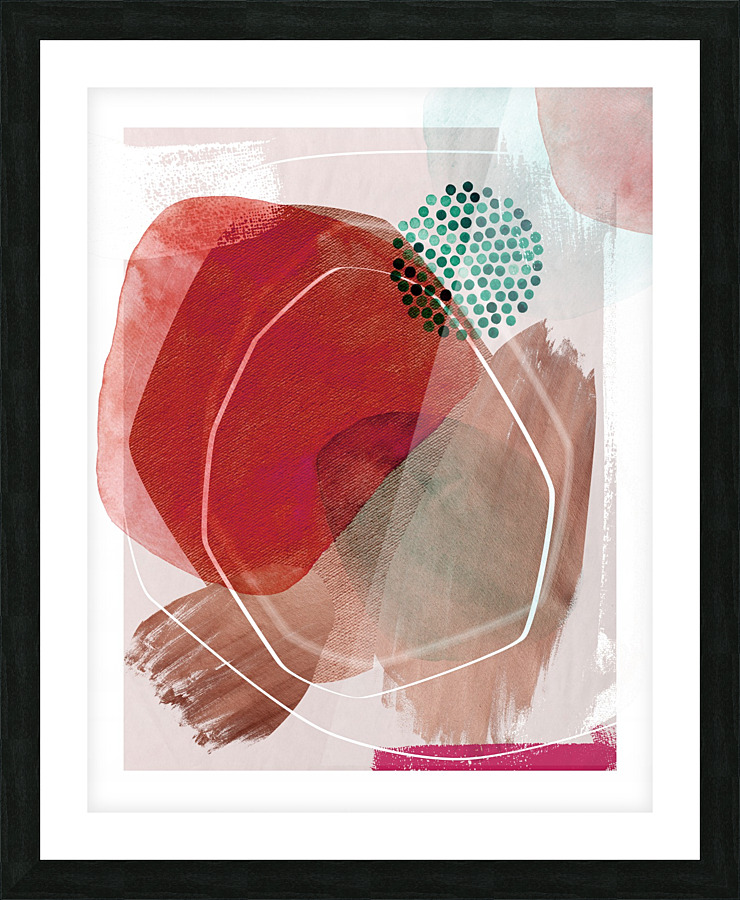 Abstract terracotta composition mixed technique Picture Frame print