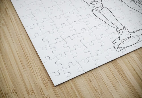 David continuous line art Aquamarine puzzle