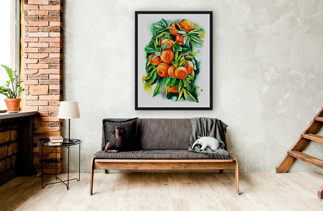 Watercolor oranges Reproduction