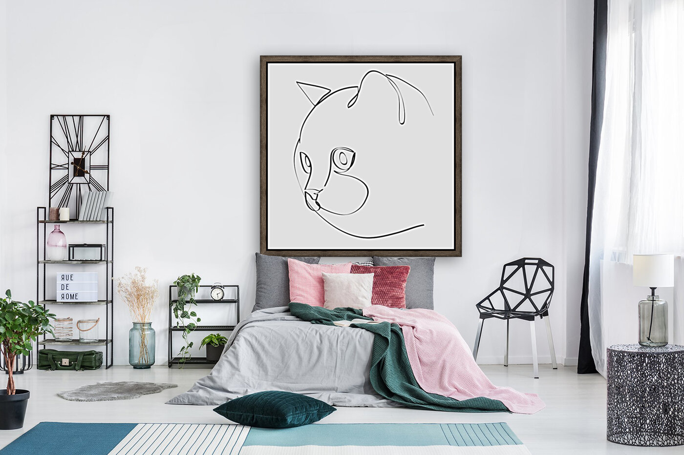 Cat continuous line art III Reproduction