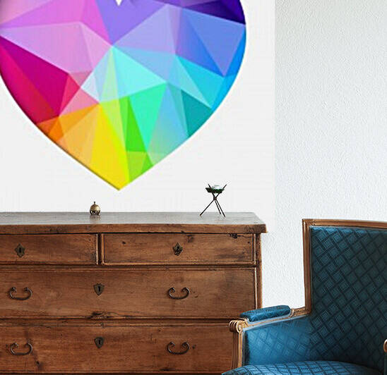 Rainbow low poly heart paper cut by Aquamarine