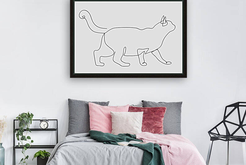 Cat continuous line art I by Aquamarine