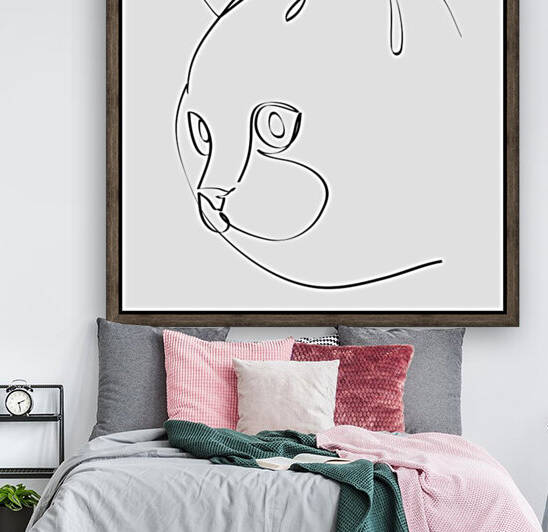 Cat continuous line art III by Aquamarine