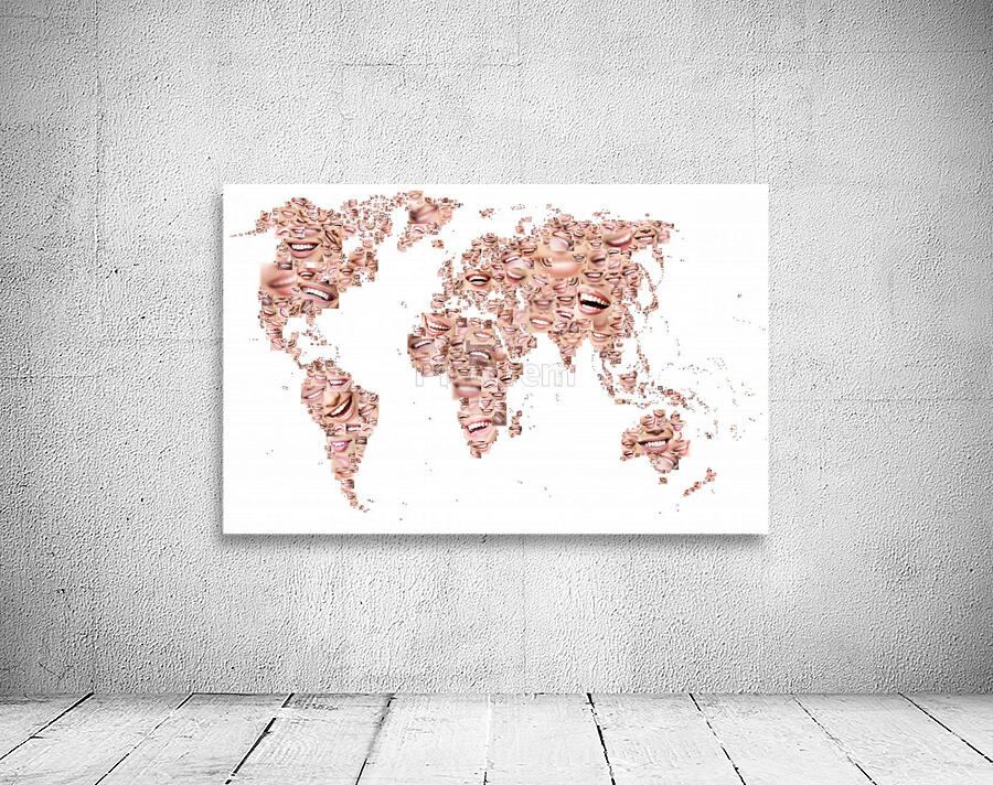 Happy world map Wall Preview