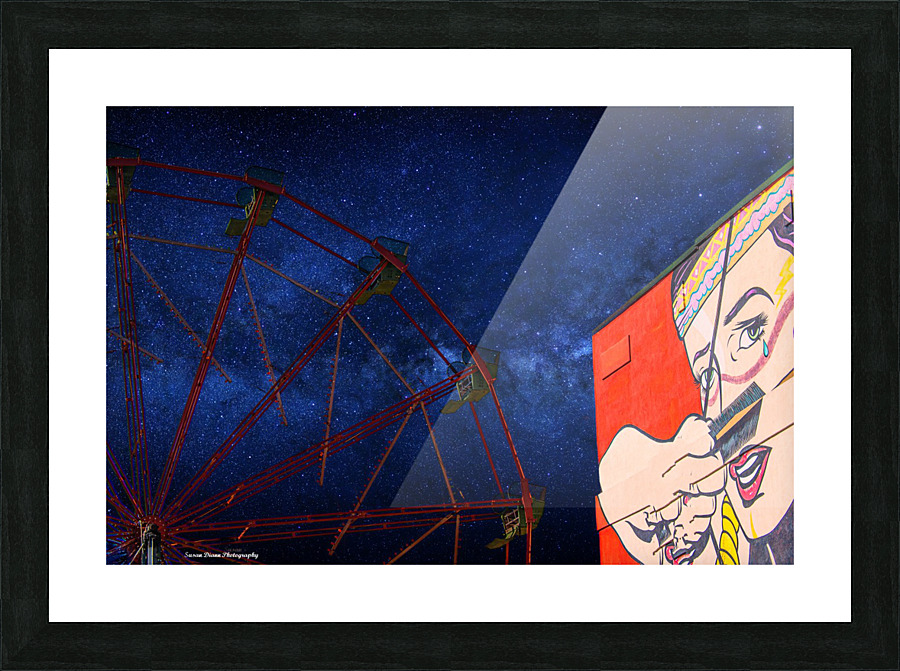 The Indian Princess and the Ferris Wheel Night Version Picture Frame print