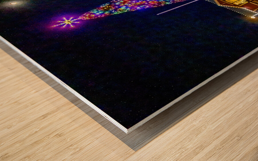 Christmas In The Valley 3-Train Depot Wood print