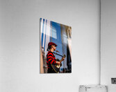 Busker on Provencher Bridge Winnipeg Manitoba Impression acrylique