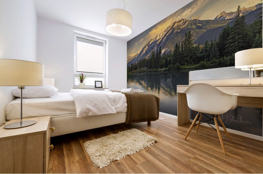 Nancy Pauw Bridge overlooking Mt Norquay in Banff Alberta Canada Impression murale