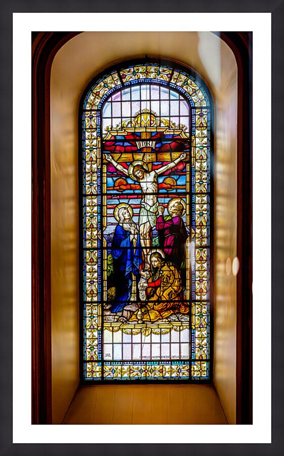Stain Glass Inside The Basilica Cathedral Old Quebec Canada Picture Frame Printing
