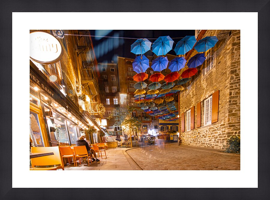 Umbrella Alley Rue Du Cul-Du Sac Old Quebec Canada Picture Frame Printing
