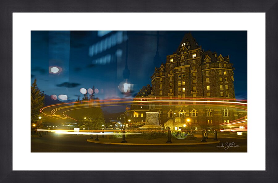 Late Night Long Exposure At The Fairmont In Banff Alberta Canada Picture Frame Printing