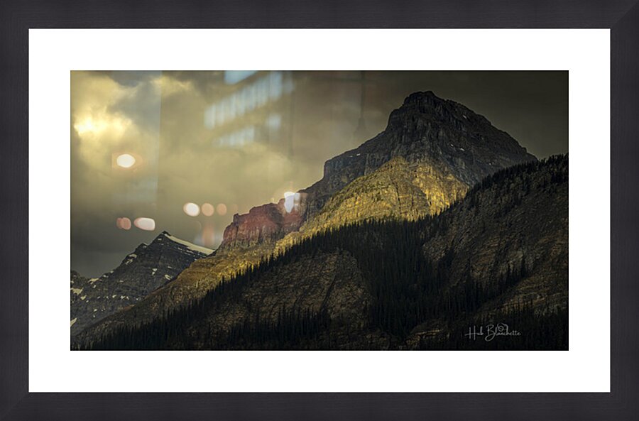 Sunset Casting A Glow on Mountain Peak In Lake Louise Alberta Canada Picture Frame Printing