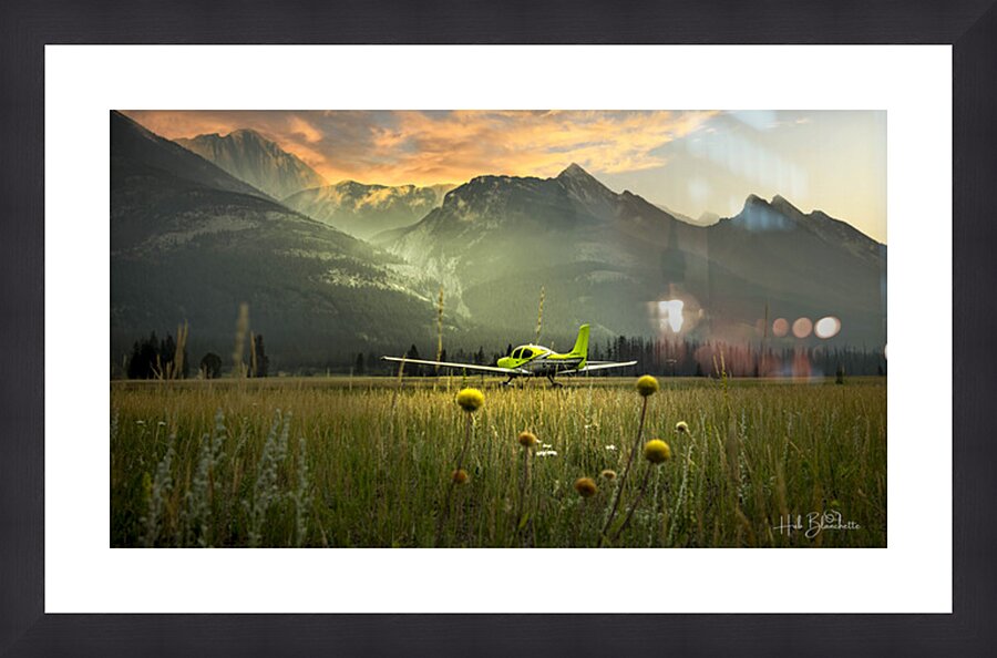 The Lone Plane Watching Over The Sunrise Jasper Alberta Canada Picture Frame Printing