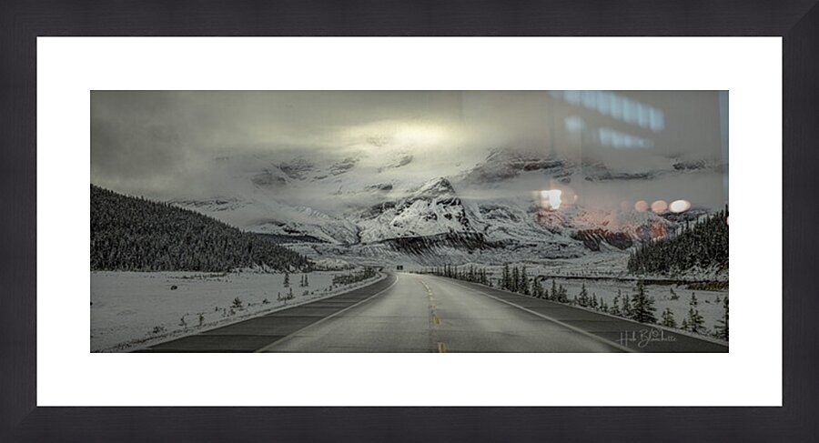 Morning Drive Through Fresh Snow In The Columbia Icefields Alberta Canada Picture Frame Printing
